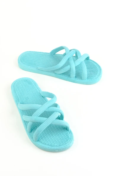 Gezer Yazlık Kaydırmaz Taban Kadın Terlik - Mavi ürün görseli