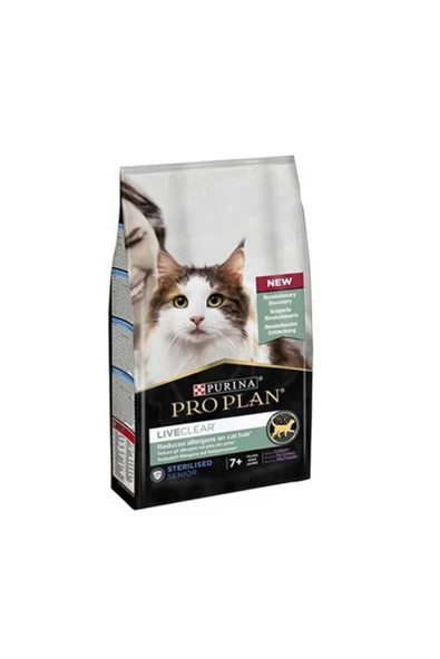 Proplan Pro Plan Liveclear +7 Hindili Alerjen Azaltan Kısırlaştırılmış Yaşlı Kedi Maması 1,4 Kg ürün görseli