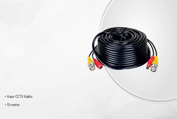 Nif Bilişim 15 Metre Hazır CCTV Kablo Güvenlik Kamera Kablosu - Resim 2