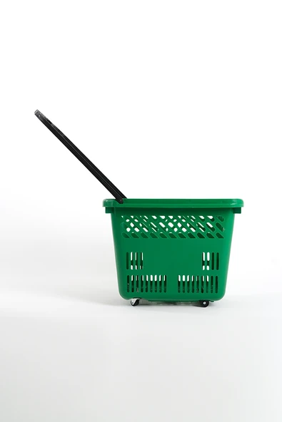 Tekerlekli Market Sepeti (Tekerlekli Alışveriş Sepeti) 54 L Yeşil - 4
