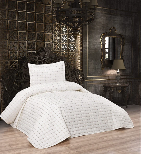 Yıldız Kapitoneli 2 Parça Tek Kişilik Yatak Örtüsü - 2