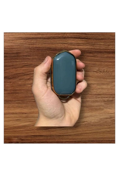 Togg T10x Uyumlu Anahtar Koruma kılıfı Mavi / Altın Detaylı Lütfen Anahtar Teyiti Yapınız - Resim 2