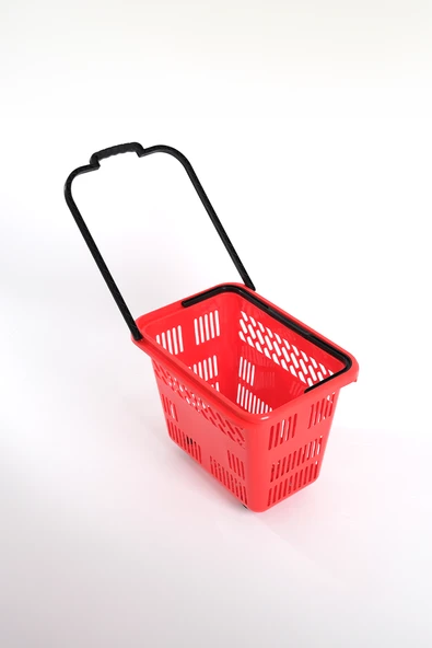 Tekerlekli Market Sepeti (Tekerlekli Alışveriş Sepeti) 54 L Kırmızı - 3