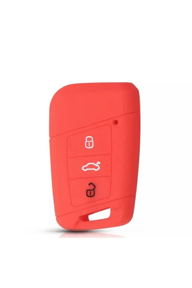 2 Adet Kırmızı Renk Ateca - Passat B8 Ve Süper B Silikon Anahtar Koruma Kılıfı Sustasız Modeli ürün görseli