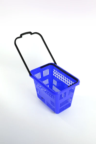 Tekerlekli Market Sepeti (Tekerlekli Alışveriş Sepeti) 54 L Mavi - 3