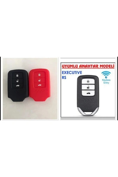 2 Adet Civic Fc5 Crv Hrv Sustasız Silikon Anahtar Kılıfı Kırmızı Ve Siyah ürün görseli