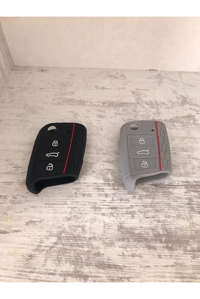 2 Adet Golf 7 Polo Tiguan T-roc Arteon Passat Anahtar Kılıfı Siyah Ve Gri Renk 2.resime Bakınız ürün görseli