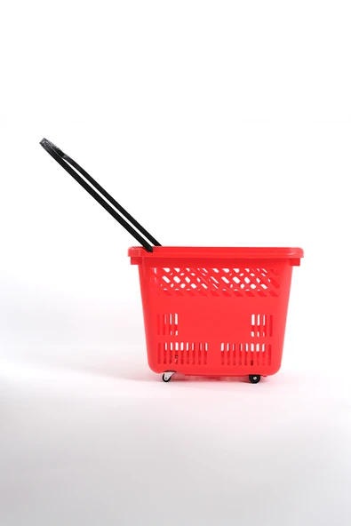 Tekerlekli Market Sepeti (Tekerlekli Alışveriş Sepeti) 54 L Kırmızı - 4