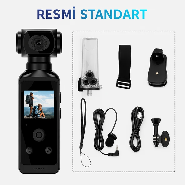 QASUL 4K HD 270 Derece Dönebilir 1.3in  Ekran  Su Geçirmez Kılıflı Kask Motosiklet Doğa Sporları - 8