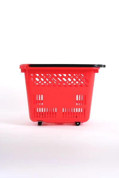 Tekerlekli Market Sepeti (Tekerlekli Alışveriş Sepeti) 54 L Kırmızı