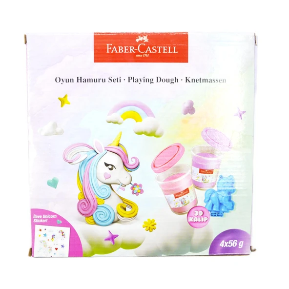 Faber-Castell Unicorn 4x56 gr Oyun Hamuru 3D Kalıp Oyun Hamuru Seti - Resim 2