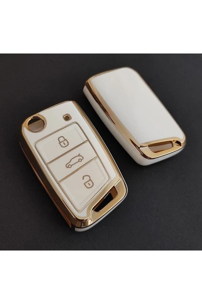 Golf 7 Anahtar Kılıf (beyaz/altın) ürün görseli