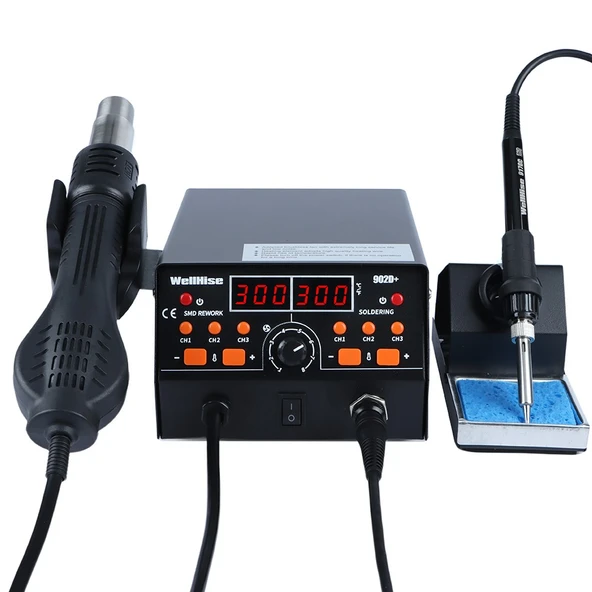 WellHise 902D+ Isı Ayarlı Sıcak Hava Üflemeli Havya İstasyonu - 3