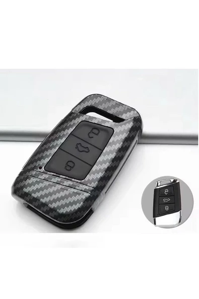 Passat B8 - Ateca Ve Süper B Karbon Anahtar Koruma Kılıfı Anahtarsız Çalıştırmaya Uygundur ürün görseli