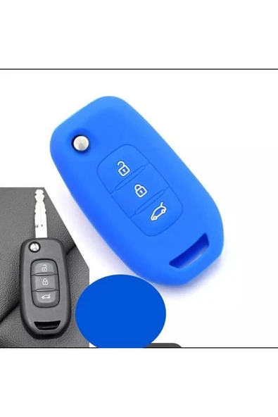 2 Adet Mavi Renk Clio 5 - Megane 4 Joy Ve Koleos Silikon Anahtar Koruma Kılıfı ürün görseli
