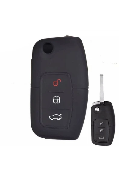 Fiesta Focus B-max Kuga Silikon Anahtar Koruma Kılıfı Siyah Renk ürün görseli