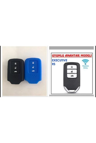 2 Adet Civic Fc5 Crv Hrv Sustasız Silikon Anahtar Kılıfı Siyah Ve Mavi ürün görseli