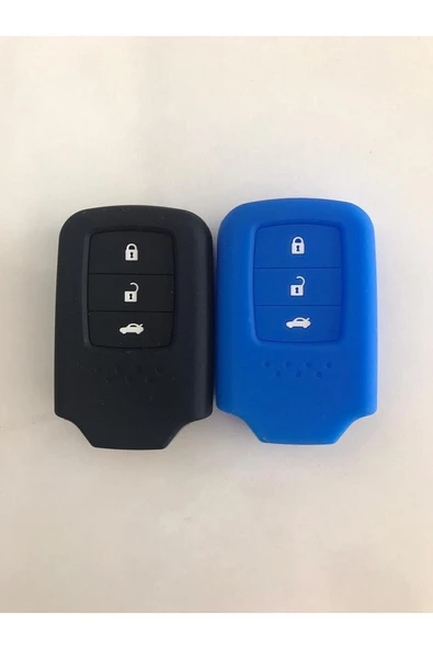 2 Adet Civic Fc5 Crv Hrv Sustasız Silikon Anahtar Kılıfı Siyah Ve Mavi - Resim 2