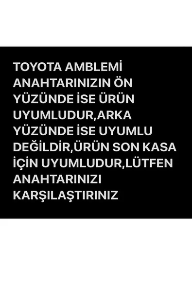 TOYOTA HiLUX ANAHTAR KILIFI (SADECE HİLUX İLE TAM OLARAK UYUMLUDUR) 2.RESİME BAKINIZ - Resim 3
