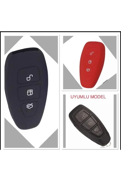 2 Adet Fiesta Kuga Focus C-max Silikon Anahtar Kılıf (sustasız) Siyah Ve Kırmızı Renkler ürün görseli