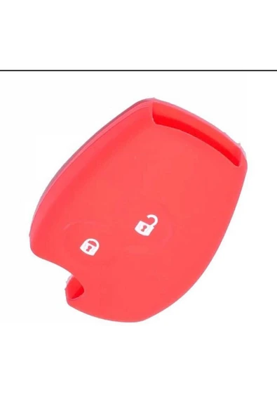 Clio Megane Duster Sandero Captur 2 Tuşlu Silikon Anahtar Koruma Kılıfı Kırmızı Renk - Resim 3