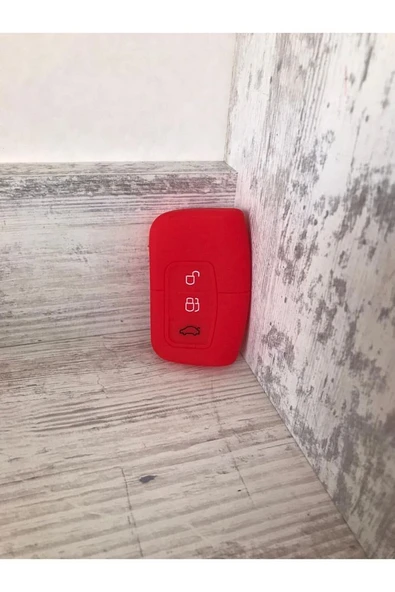 Ford Focus C Max S-max Mondeo Kuga Uyumlu Silikon Anahtar Koruma Kılıfı Sustasız Kırmızı Renk ürün görseli
