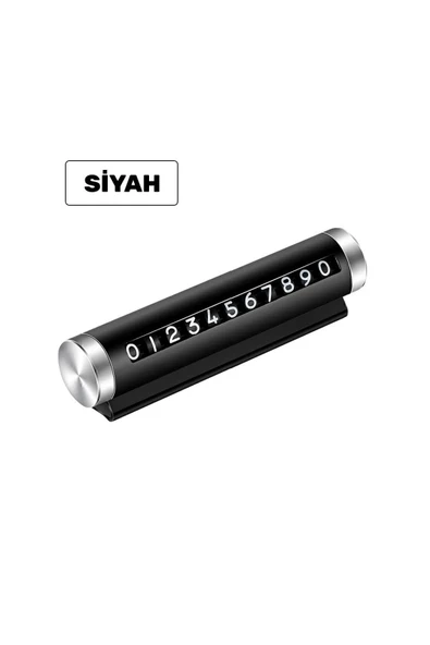 Alüminyum Kasa Çevirmeli Araç Içi Park Telefon Numaratör Parkmatik (SİYAH) Tüm Araçlara Uyumlu - 2