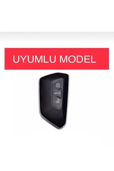 Seat Leon Ve Fr Mk4 2021+ Uyumlu Anahtar Kılıfı 2.Resime Bakınız Beyaz/Krom - Resim 2
