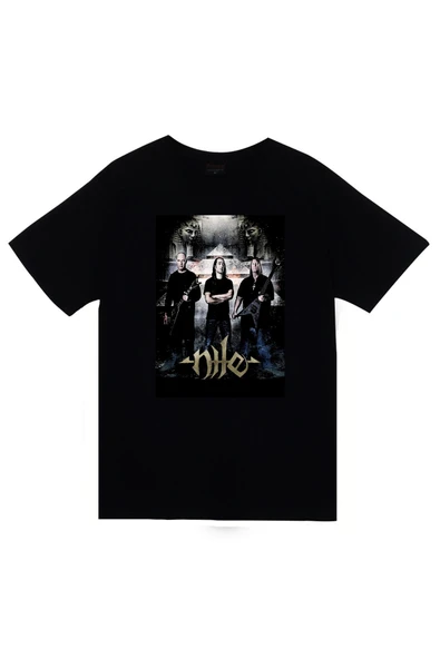 Nile – Müzik Grubu Baskılı Unisex %100 Pamuk Siyah T-shirt ürün görseli