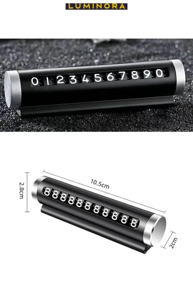 Alüminyum Kasa Çevirmeli Araç Içi Park Telefon Numaratör Parkmatik (SİYAH) Tüm Araçlara Uyumlu - 6