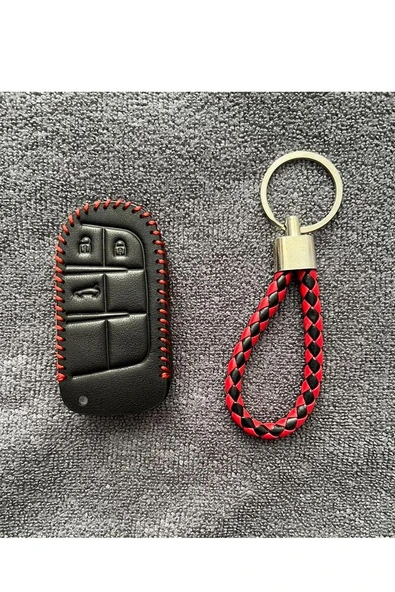 Fiat 500 X 5001  Egea Cross Uyumlu Deri Anahtar Kılıf Ve Örgü Anahtarlık 2.Resime Bakınız ürün görseli