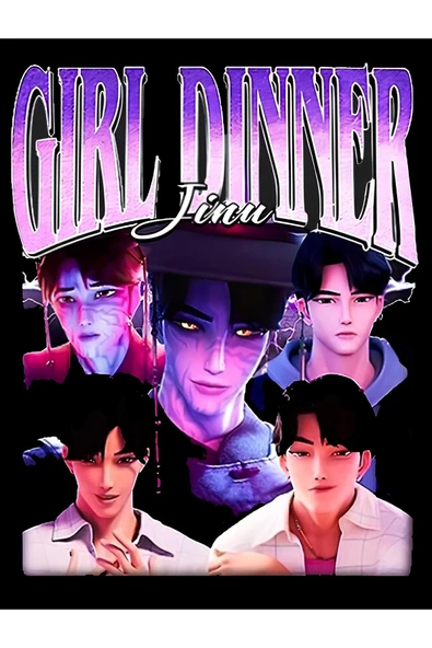 K-Pop Demon Hunters – Saja Boys Juni Baskılı Unisex %100 Pamuk Siyah T-shirt - 2