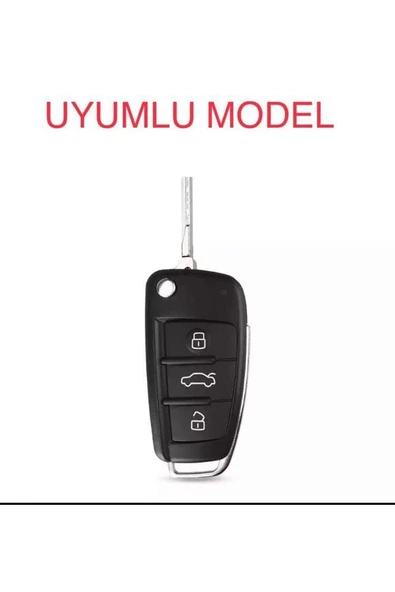 A1 A3 A4 A6 Q7 Silikon Anahtar Koruma Kılıfı Mavi Renk - Resim 2