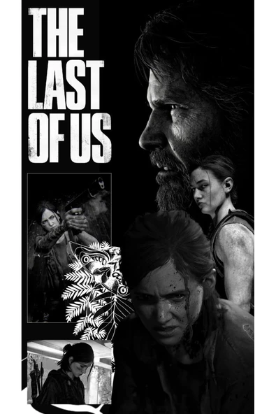 The Last of Us – Ellie & Joel Baskılı Unisex %100 Pamuk Siyah T-shirt - Resim 2
