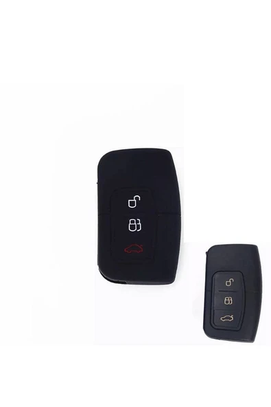 Ford Focus C Max S-max Mondeo Kuga Uyumlu Silikon Anahtar Koruma Kılıfı Sustasız Siyah Renk ürün görseli