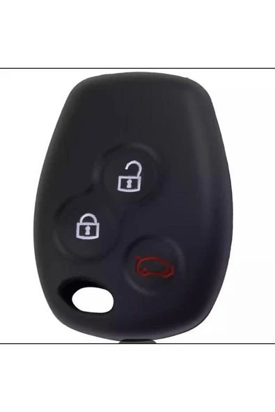 Clio Kangoo Megane Modus Laguna Scenic Silikon Anahtar Koruma Kılıfı Siyah Renk 3 Tuşlu ürün görseli