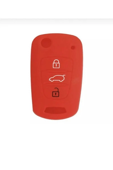 Accent Era I20 I30 Elantra Silikon Anahtar Koruma Kılıfı Kırmızı Renk Lütfen Anahtar Teyiti Yapınız - Resim 2