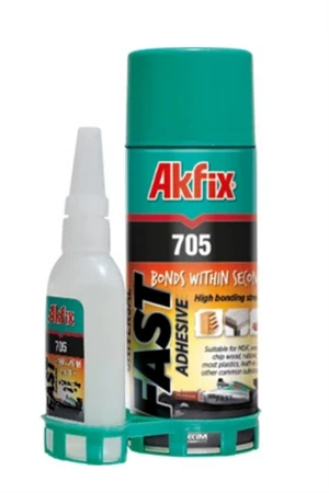 Akfix 705 Hızlı Yapıştırıcı Seti – 200 ml Sprey + 50 gr Aktivator | Çok Amaçlı, Universal Süper Güçlü Yapıştırıcı-Tutkal - 1