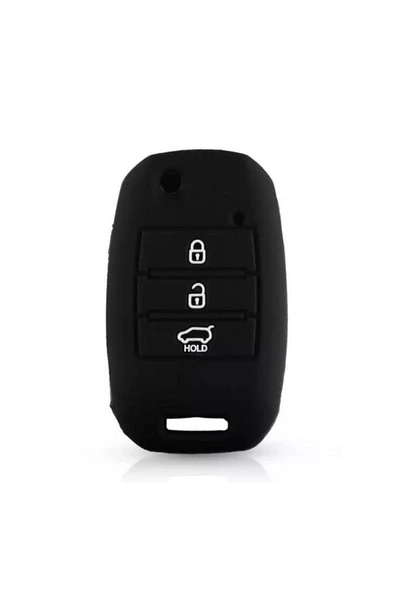 Rio Ceed Cerato Sportage Silikon Anahtar Koruma Kılıfı Siyah Renk ürün görseli