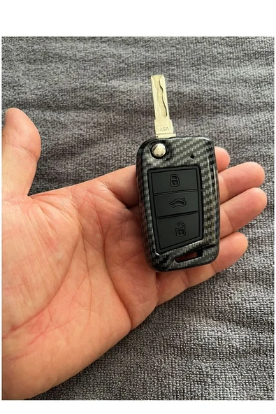 Skoda Octavia Scala Super b Kamiq Uyumlu Karbon Anahtar Kılıfı 2.Resime Bakınız ürün görseli