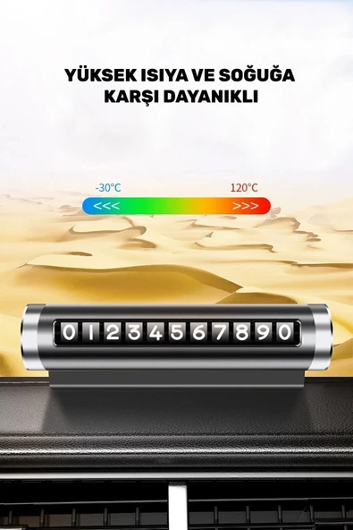 Alüminyum Kasa Çevirmeli Araç Içi Park Telefon Numaratör Parkmatik (SİYAH) Tüm Araçlara Uyumlu - 5
