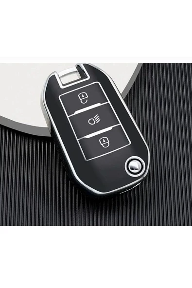 Peugeot 3008 208 308 508 Rifter Anahtar Kılıfı Siyah Krom 2.Resime Bakınız Lütfen ürün görseli