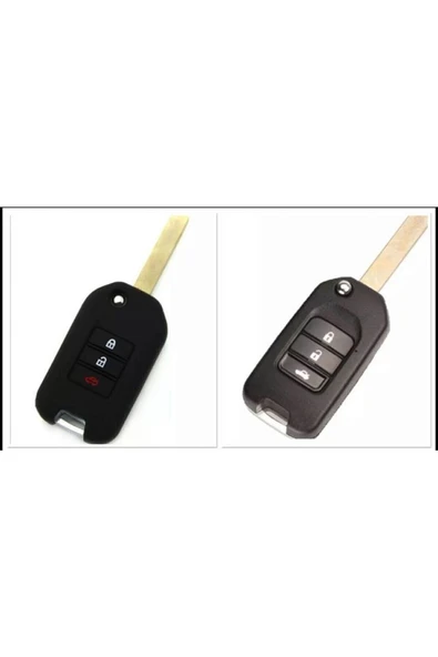 Honda Civic Crv Fc5 Hrv Sustalı Silikon Anahtar Kılıfı 1 Adet Siyah Renk ürün görseli