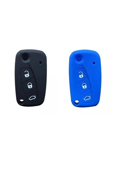 2 Adet Punto Panda Uno Doblo Ducato Uyumlu Silikon Anahtar Koruma Kılıfı Siyah Ve Mavi ürün görseli