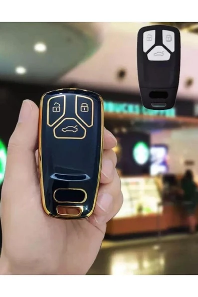 Audi A6l A4 A5 Q5 Q7 Tt 8s S4 S5 Uyumlu Lüx Anahtar Koruma Kılıfı (KABI) Siyah Renk ürün görseli