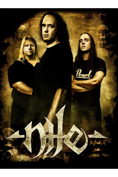 Nile – Müzik Grubu Baskılı Unisex %100 Pamuk Siyah T-shirt - Resim 2