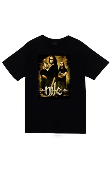 Nile – Müzik Grubu Baskılı Unisex %100 Pamuk Siyah T-shirt ürün görseli 1