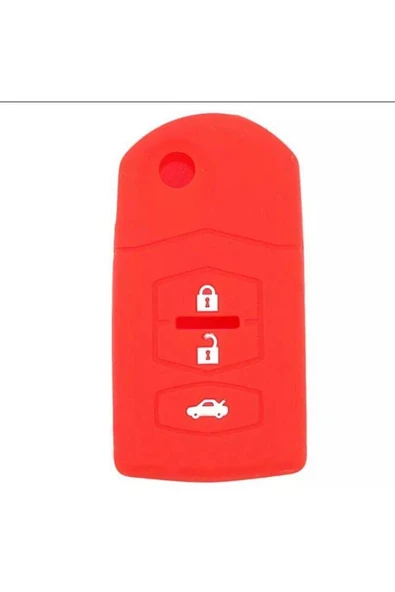 Mazda 2 3 5 6 8 Uyumlu Silikon Anahtar Koruma Kılıfı 3 Tuşlu Kırmızı Renk ürün görseli