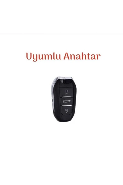 Peugeot 308 508 2008 3008 4008 5008 Uyumlu Deri Anahtar Kılıfı Ve Örgü Anahtarlık - Resim 3