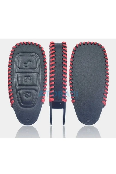 Ford Fiesta Kuga Focus C-max Uyumlu Anahtarsız Çaliştırma Deri Anahtar Kılıf Ve Örgü Anahtarlık - Resim 4